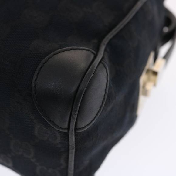 GUCCI GG Canvas Sherry Line Hand Bag Leather Black White Auth 49825 - Picture 16 of 16